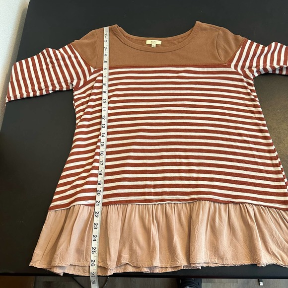 Kori American Brown striped long sleeved sweater shirt size‎ small - Picture 8 of 9